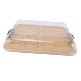 Charcuterie Board with Clear Lid 5 Sections Wooden Cheese Board for Serving Picnics