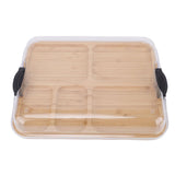 Charcuterie Board with Clear Lid 5 Sections Wooden Cheese Board for Serving Picnics