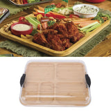 Charcuterie Board with Clear Lid 5 Sections Wooden Cheese Board for Serving Picnics