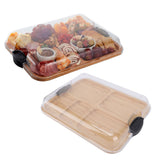 Charcuterie Board with Clear Lid 5 Sections Wooden Cheese Board for Serving Picnics