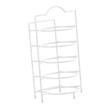 5 Tier Dish Storage Rack Food Preparation Serving Stand Kitchen Plate Organizer for Hot Pot Family Dinner Party 5 Tier White + Hook