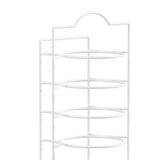 5 Tier Dish Storage Rack Food Preparation Serving Stand Kitchen Plate Organizer for Hot Pot Family Dinner Party 5 Tier White + Hook