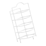 5 Tier Dish Storage Rack Food Preparation Serving Stand Kitchen Plate Organizer for Hot Pot Family Dinner Party 5 Tier White + Hook