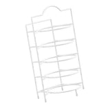 5 Tier Dish Storage Rack Food Preparation Serving Stand Kitchen Plate Organizer for Hot Pot Family Dinner Party 5 Tier White + Hook
