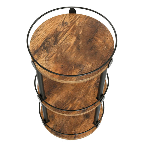 360° Rotating Seasoning Organizer Easy Access Space Saving 3 Tier Turntable Seasoning Holder for Kitchen Countertop Metal Wood In Australia - Darrahopens
