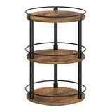 360° Rotating Seasoning Organizer Easy Access Space Saving 3 Tier Turntable Seasoning Holder for Kitchen Countertop Metal Wood