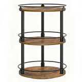 360° Rotating Seasoning Organizer Easy Access Space Saving 3 Tier Turntable Seasoning Holder for Kitchen Countertop Metal Wood In Australia - Darrahopens