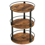 360° Rotating Seasoning Organizer Easy Access Space Saving 3 Tier Turntable Seasoning Holder for Kitchen Countertop Metal Wood