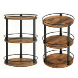 360° Rotating Seasoning Organizer Easy Access Space Saving 3 Tier Turntable Seasoning Holder for Kitchen Countertop Metal Wood