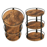 360° Rotating Seasoning Organizer Easy Access Space Saving 3 Tier Turntable Seasoning Holder for Kitchen Countertop Metal Wood