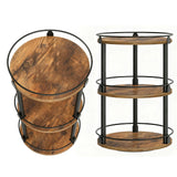360° Rotating Seasoning Organizer Easy Access Space Saving 3 Tier Turntable Seasoning Holder for Kitchen Countertop Metal Wood