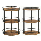 360° Rotating Seasoning Organizer Easy Access Space Saving 3 Tier Turntable Seasoning Holder for Kitchen Countertop Metal Wood