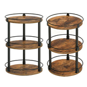 360° Rotating Seasoning Organizer Easy Access Space Saving 3 Tier Turntable Seasoning Holder for Kitchen Countertop Metal Wood