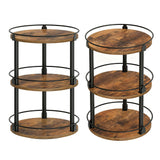360° Rotating Seasoning Organizer Easy Access Space Saving 3 Tier Turntable Seasoning Holder for Kitchen Countertop Metal Wood