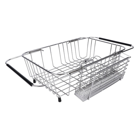 Kitchen Sink Dish Rack with Chopsticks Holder Stainless Steel Expandable Dish Drying Draining Basket In Australia - Darrahopens