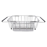 Kitchen Sink Dish Rack with Chopsticks Holder Stainless Steel Expandable Dish Drying Draining Basket In Australia - Darrahopens