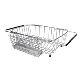 Kitchen Sink Dish Rack with Chopsticks Holder Stainless Steel Expandable Dish Drying Draining Basket