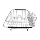Kitchen Sink Dish Rack with Chopsticks Holder Stainless Steel Expandable Dish Drying Draining Basket