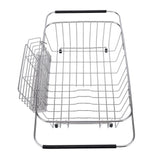 Kitchen Sink Dish Rack with Chopsticks Holder Stainless Steel Expandable Dish Drying Draining Basket