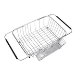Kitchen Sink Dish Rack with Chopsticks Holder Stainless Steel Expandable Dish Drying Draining Basket