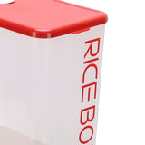 Rice Dispenser Large Capacity Multifunctional Airtight Space Saving Rice Storage Container for Home Red