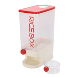 Rice Dispenser Large Capacity Multifunctional Airtight Space Saving Rice Storage Container for Home Red