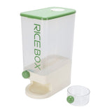 Rice Dispenser Large Capacity Multifunctional Airtight Space Saving Rice Storage Container for Home Green