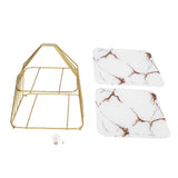 Cupcake Stand Elegant 2 Tier Iron Dessert Stand with Ceramic Serving Trays for Fruits Cakes Snacks White