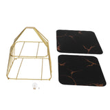 Cupcake Stand Elegant 2 Tier Iron Dessert Stand with Ceramic Serving Trays for Fruits Cakes Snacks Black