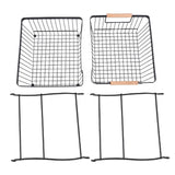2 Tier Fruit Basket for Kitchen Counter Countertop Metal Bread Basket with Wooden Handle for Vegetables Snacks Eggs Black