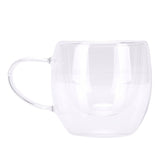 6Pcs Double Wall Glass Coffee Mugs Set Clear Insulated with Handle Egg Shaped for Juice Beer Water 80ml In Australia - Darrahopens