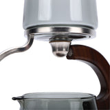 Teapot Set Water Separation Infuser Fairness Cup Tea Brewing Kit High Borosilicate Glass Solid Wood Handle Smoky Gray