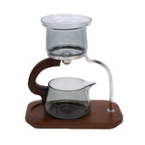 Teapot Set Water Separation Infuser Fairness Cup Tea Brewing Kit High Borosilicate Glass Solid Wood Handle Smoky Gray