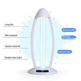 Dual Tube Ultraviolet Light Lamp Remote Control Timing Table Light for Home Hospital UseUS Plug 110V