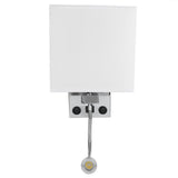 LED Wall Light Modern Fabric Lampshade USB Bedroom Bedside Reading Sconce E27 100‑240V