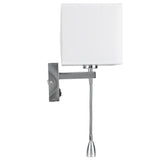 LED Wall Light Modern Fabric Lampshade USB Bedroom Bedside Reading Sconce E27 100‑240V