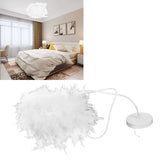 E27 Modern Feather Ceiling Light Pendant Lamp Shade Chandelier Home Bedroom Decor 110-240V