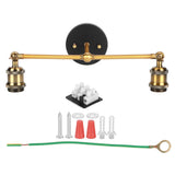 E27 Double Heads Wall Light Retro Style Wrought Iron Decorative Wall Lamp Fixture AC85‑265V In Australia - Darrahopens