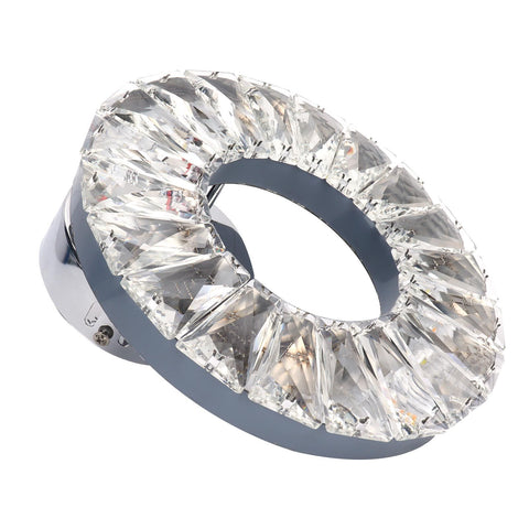 Crystal Wall Lamp 12W Stainless Steel Decorative Lamp for Hotel Corridor Stairway 85-265V White