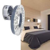 Crystal Wall Lamp 12W Stainless Steel Decorative Lamp for Hotel Corridor Stairway 85-265V White