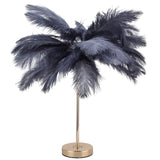 G4 Ostrich Feather Table Lamp Night Light Bedside Light Decoration Lamp for Bedroom Wedding RoomGray EU Plug 220V In Australia - Darrahopens