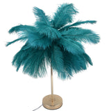 G4 Ostrich Feather Table Lamp Night Light Bedside Light Decoration Lamp for Bedroom Wedding RoomDark Green UK Plug 230V In Australia - Darrahopens