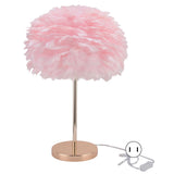 E27 Feather Desk Lamp Stand Modern Table Lamp Holder for Bedroom Beside Wedding Birthday DecorUS Plug 110V