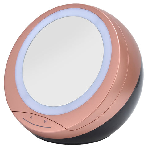 Round Makeup Mirror Dimmable White LED 2 In 1 USB Charging Cosmetic Mirror with Storage Box for BathroomGold In Australia - Darrahopens