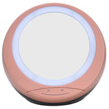 Round Makeup Mirror Dimmable White LED 2 In 1 USB Charging Cosmetic Mirror with Storage Box for BathroomGold