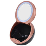 Round Makeup Mirror Dimmable White LED 2 In 1 USB Charging Cosmetic Mirror with Storage Box for BathroomGold