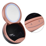 Round Makeup Mirror Dimmable White LED 2 In 1 USB Charging Cosmetic Mirror with Storage Box for BathroomGold