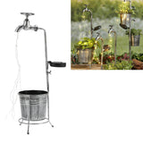 Lawn Lamp Solar Outdoor Waterproof Metal Faucet Durable Light Statue for Courtyard Lawn Balcony