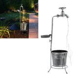 Lawn Lamp Solar Outdoor Waterproof Metal Faucet Durable Light Statue for Courtyard Lawn Balcony