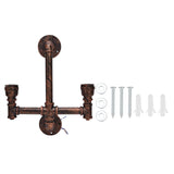 Iron Wall Lamp Double Head Water Pipe Lamp Steampunk Wall Lamp with E27 Socket for Industrial Interior Decoration 220V